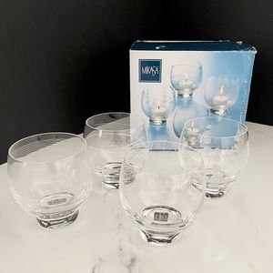 SET of 4 Cheers Footed Votive Holders by Mikasa